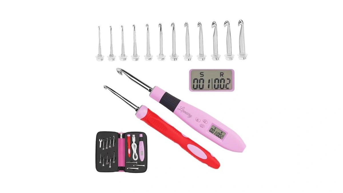 Counting Crochet Hook Set Digital Ergonomic Crochet Hook-led And 2