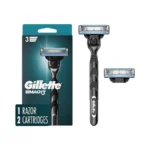 Gillette Mach3 Razor For Men, 1 Razor Handle + 2
