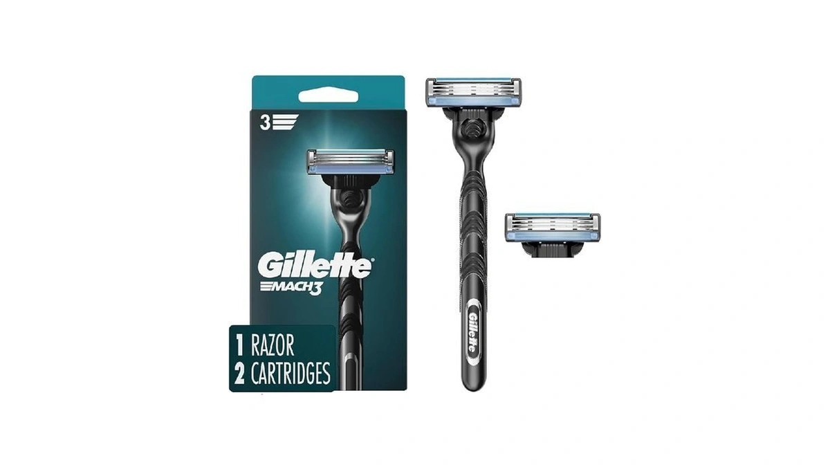 Gillette Mach3 Razor For Men, 1 Razor Handle + 2