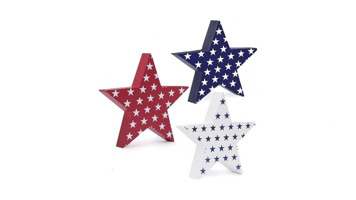 Patriotic Star For Home Decor, 4th Of July Wooden Star