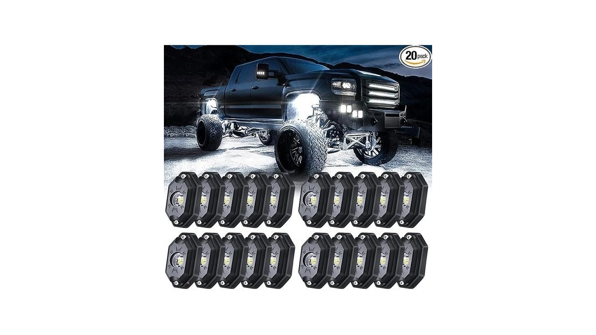 White Rock Lights,ledmircy R5 Led Rock Lights 20pcs Pure White