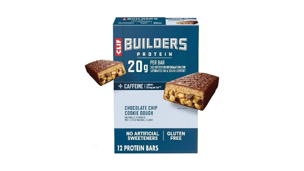 Clif Builders + Caffeine Protein Bars - Chocolate Chip Cookie