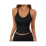 Trendy Queen Womens Racerback Ribbed Tank Tops Soft Stretch V