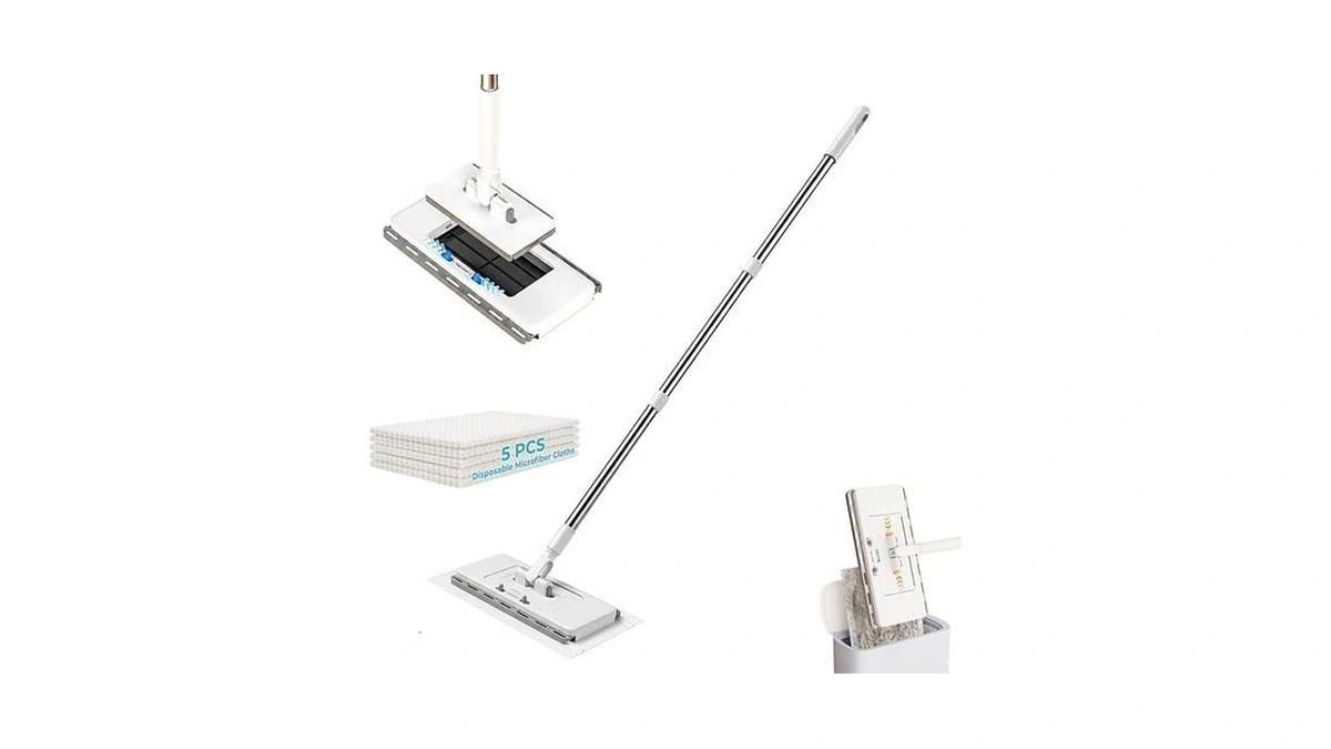 2-in-1 Snap Grip Mini Mop, Hands-free Cloth Changing With 360°