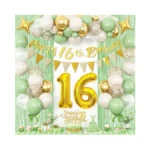 Sweet 16th Birthday Decorations Sage Green, 16th Birthday Balloons Green