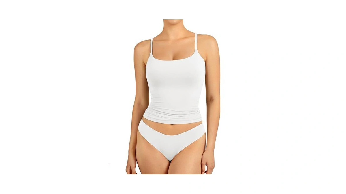 Affole Tank Tops For Women Sexy Scoop Neck Double Lined