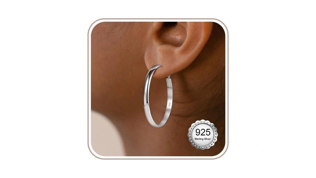 Maxcate 925 Sterling Silver Hoop Earrings For Women, Dainty Thin