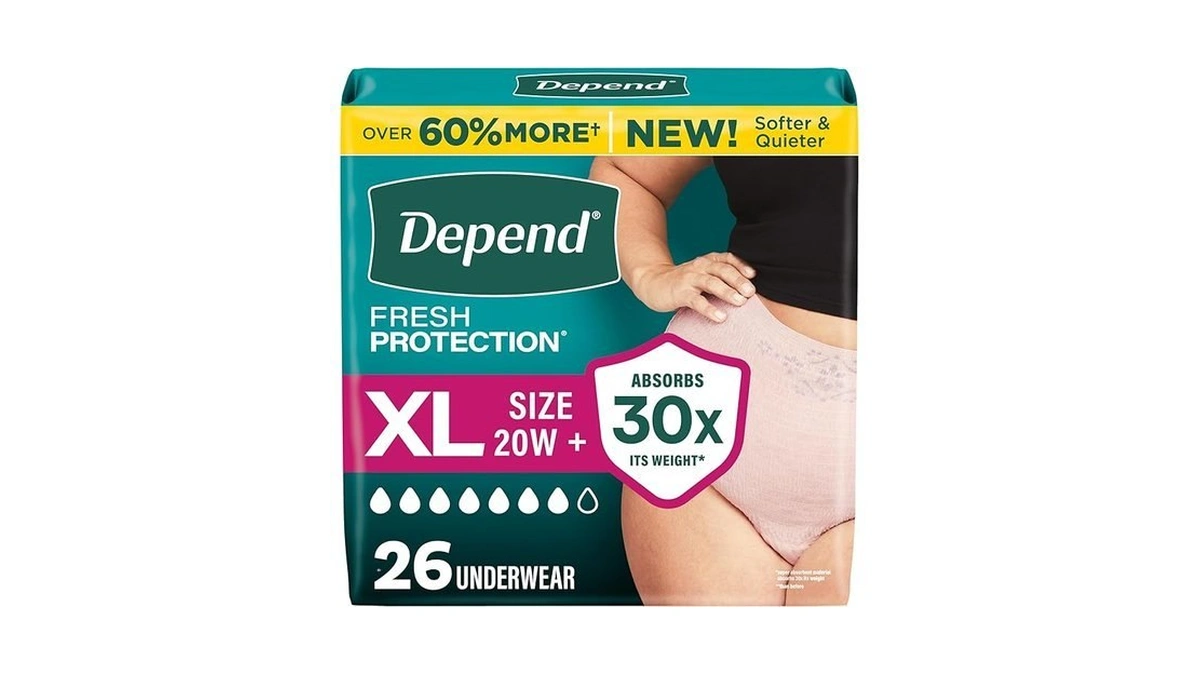 Depend Fresh Protection Adult Diapers, Incontinence Underwear For Women, Disposable,