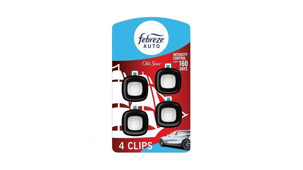 Febreze Odour-fighting Auto Air Freshener, Car Vent Clip, Old Spice,