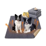 Dog Crate Mat, 2 Pack 34"×36" Flannel Washable Pet Mat