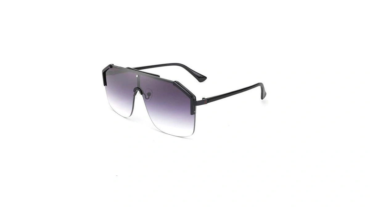 Feisedy Classic Siamese One Piece Oversized Sunglasses Nice Rimless Stylish