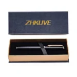 Zhkuve Luxury Rollerball Pen, Stunning Black Lacquer With 24k Gold