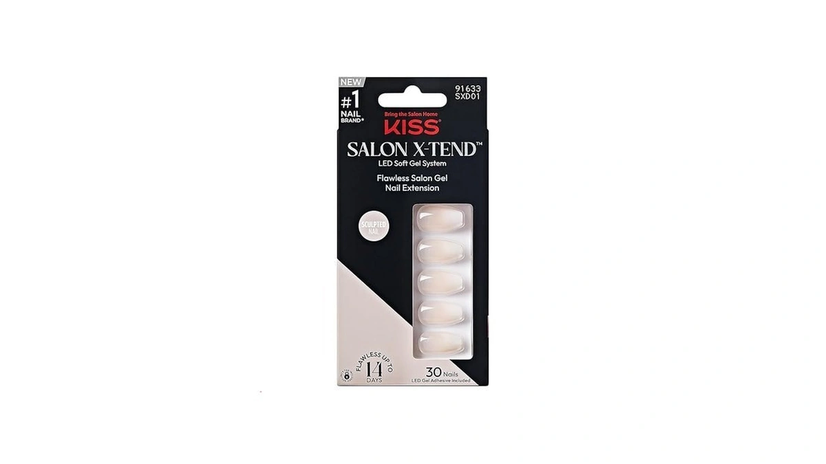Kiss Salon X-tend, Press-on Nails, Nail Glue Included, 'words', Light