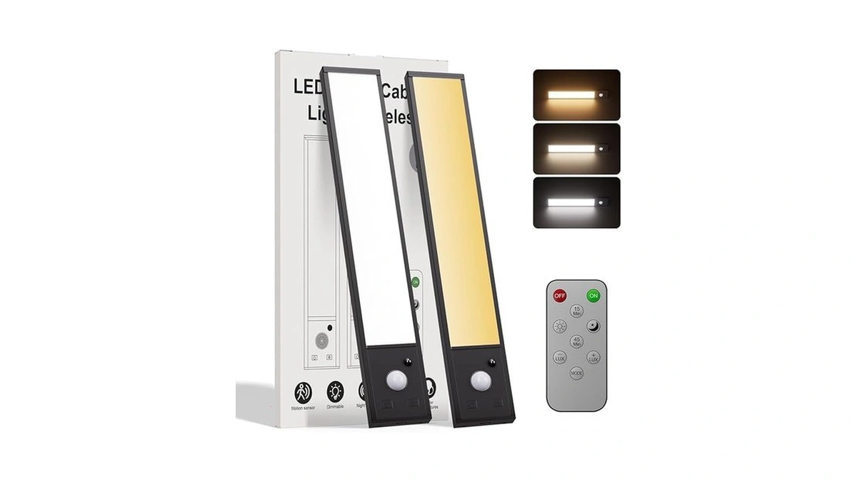 8inch Under Cabinet Lighting Wireless,2 Pack Rechargeable Motion Sensor Light