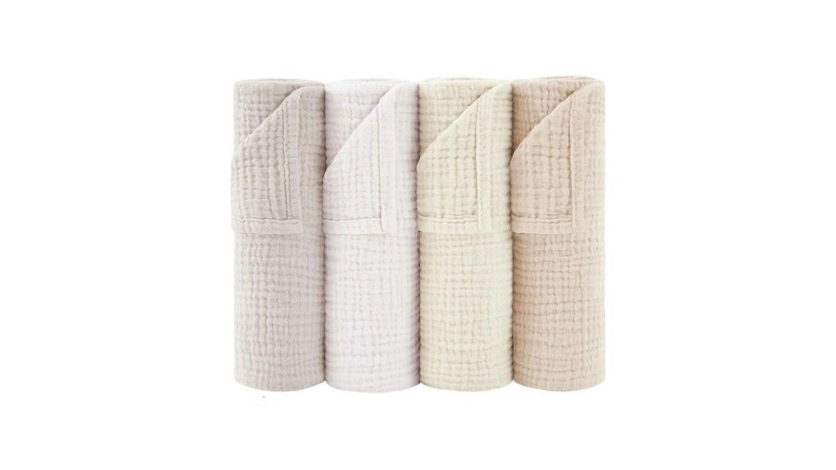 Susurration Muslin Burp Cloths 24x24 Inches Ultra Soft 100% Cotton,