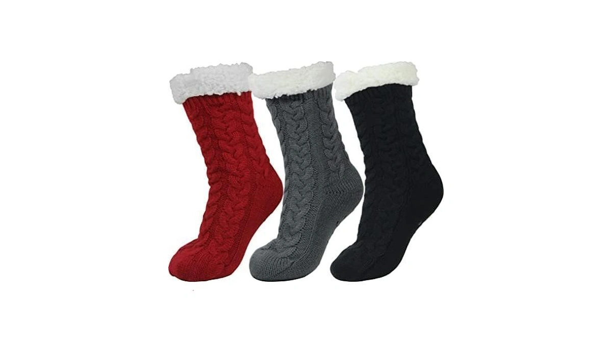 Bensorts Womens Slipper Socks Warm Lining Soft Cozy Fuzzy Winter