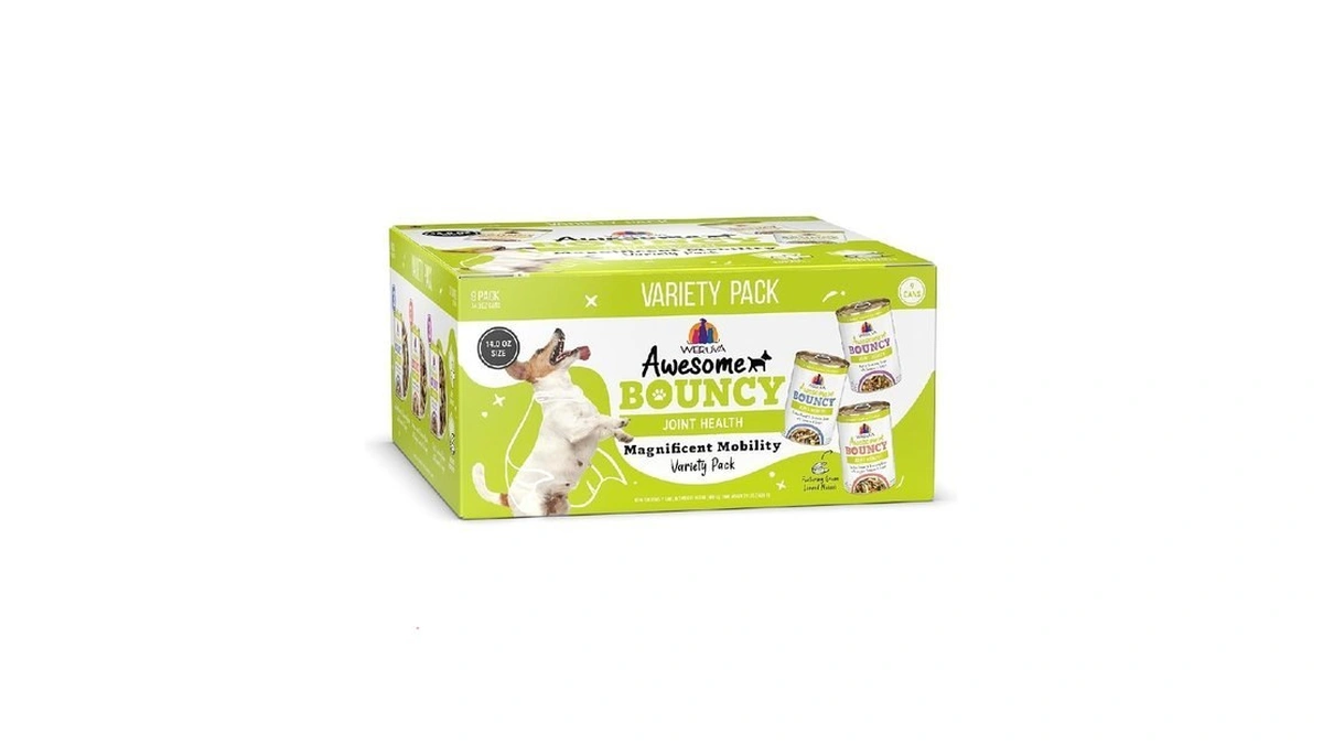 Weruva Awesome Bouncy Wet Dog Food, Magnificent Mobility Variety Pack,