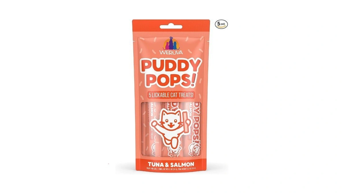Weruva Puddy Pops, Tuna And Salmon Lickable Cat Treats, 0.5oz