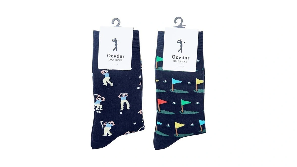 Ocvdar Golf Socks For Men 2 Pairs Funny Golfer Crew