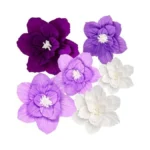Erastom 6pcs Paper Flowers Artificial Wall Decor 3d Tissue Paper