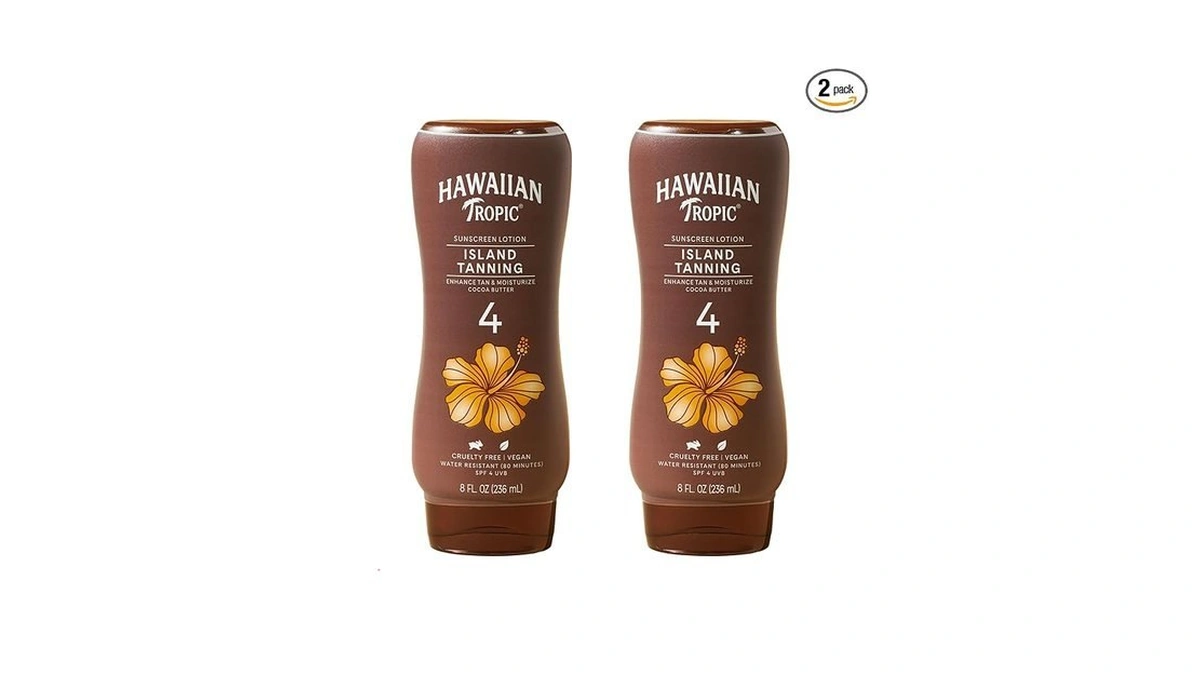 Hawaiian Tropic Island Tanning Lotion, Spf 4, Twin Pack