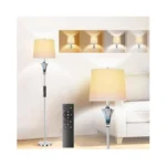 Gdrknp Blue Glass Floor Lamp With Remote Control, Modern Smart