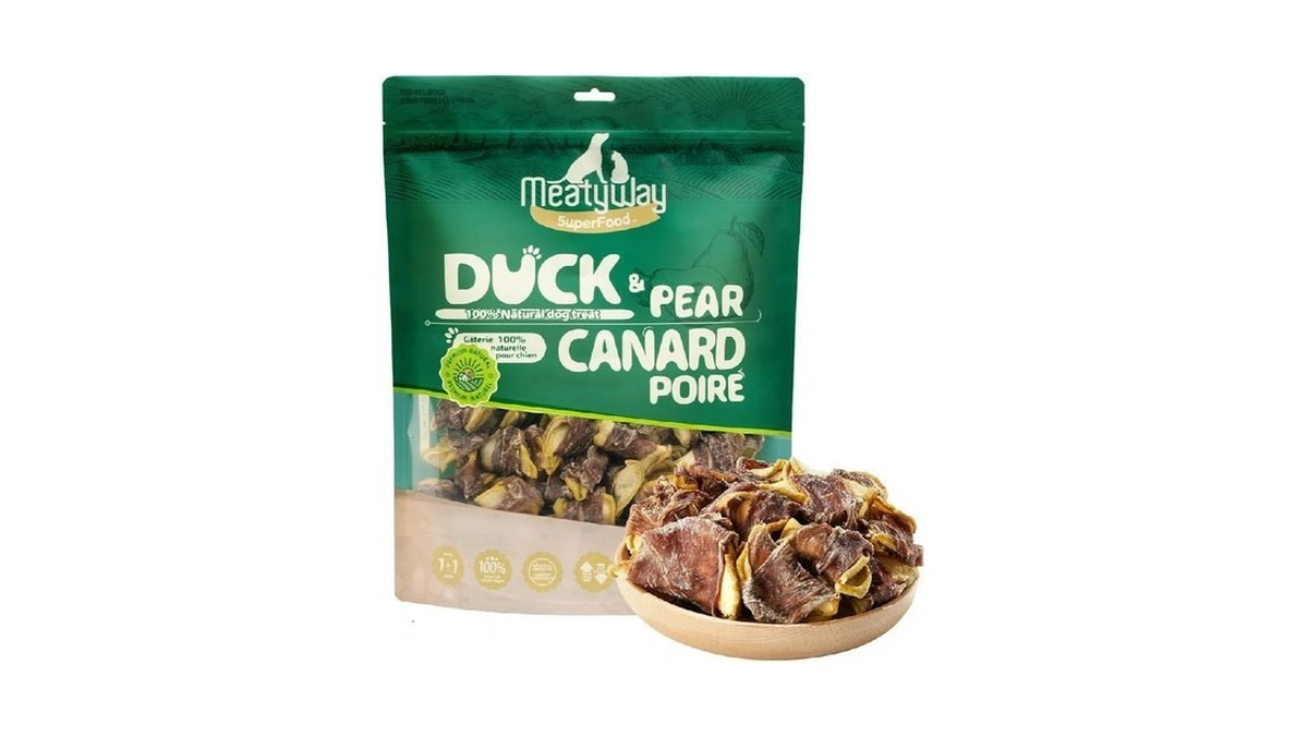 Meatyway Duck & Pear Wrapped Dog Treats, High Protein, Low