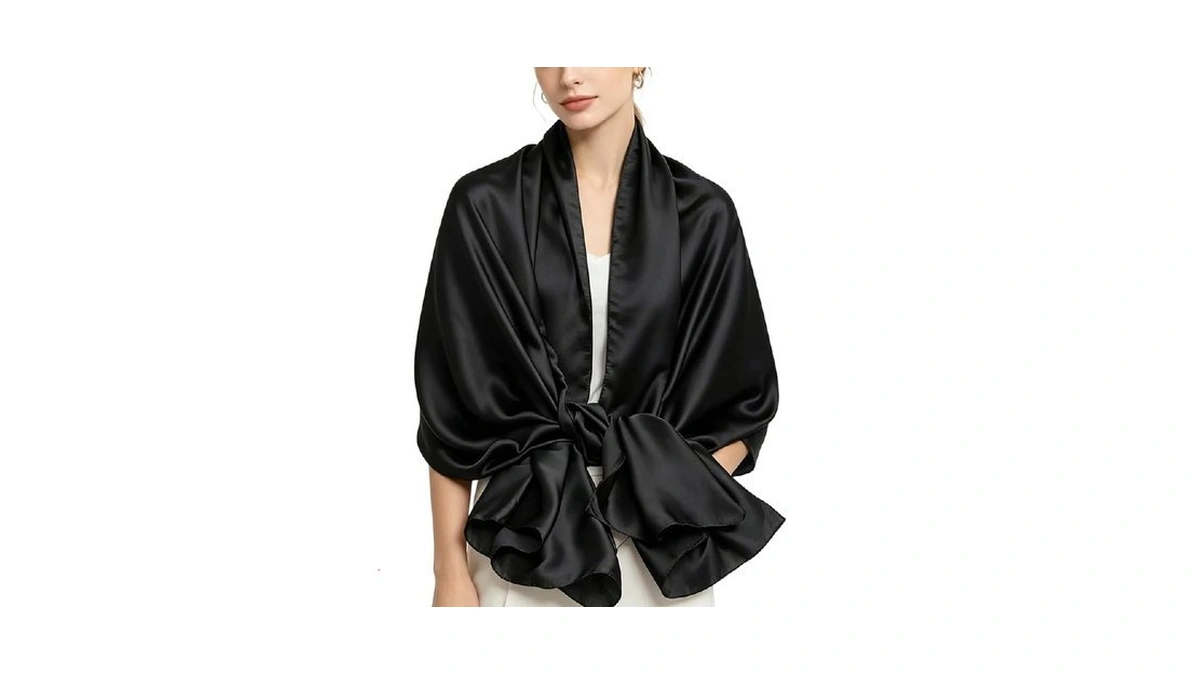 Diaryyomi Long Black Silk Shawl And Wrap,large Soft Scarf Summer