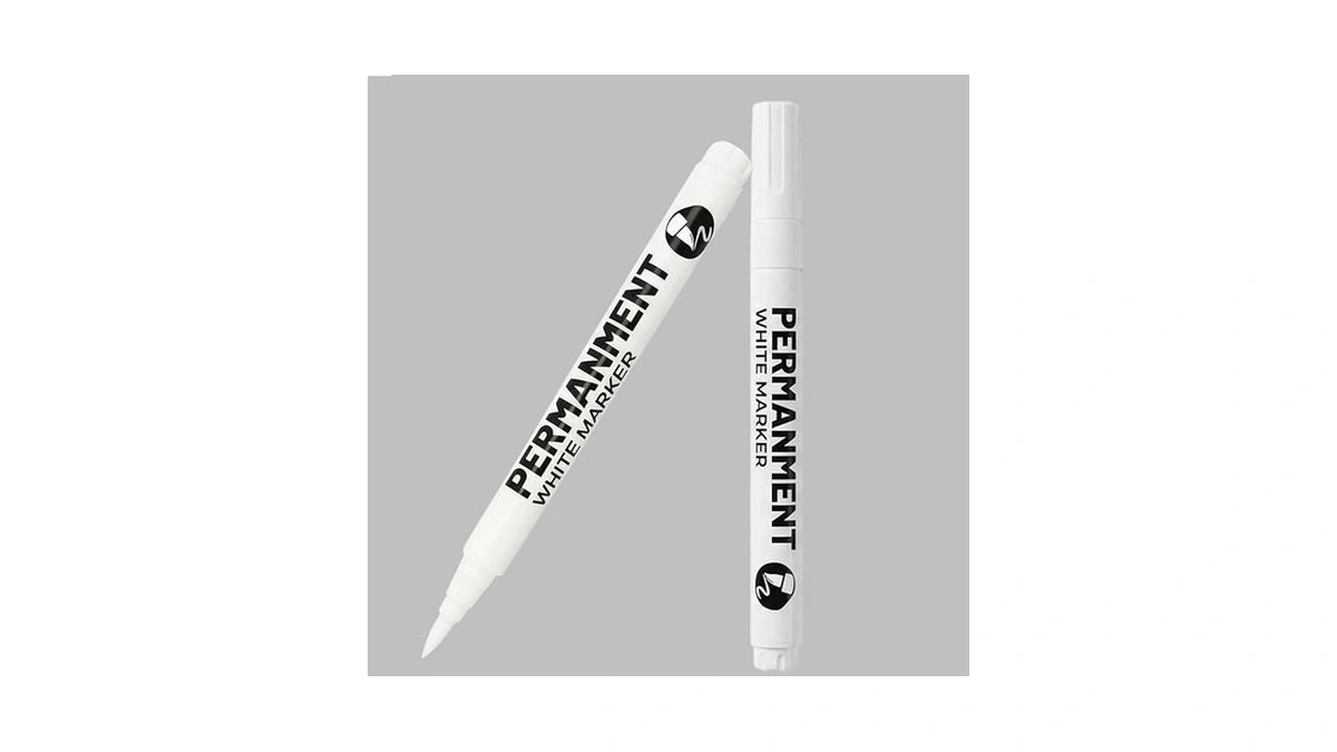 Lmminbz 2 Pack White Acrylic Paint Markers Brush Tip Pens