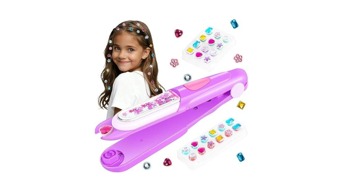 Kidzkube Kids Hair Gem Stamper Kit, Quick Gems Hair Jeweler,