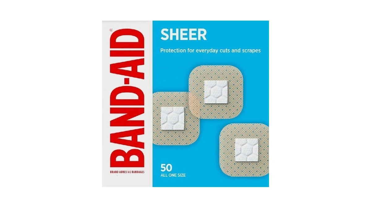 Band-aid Brand Sheer Spots Adhesive Small Square Bandages, Sterile, Individually