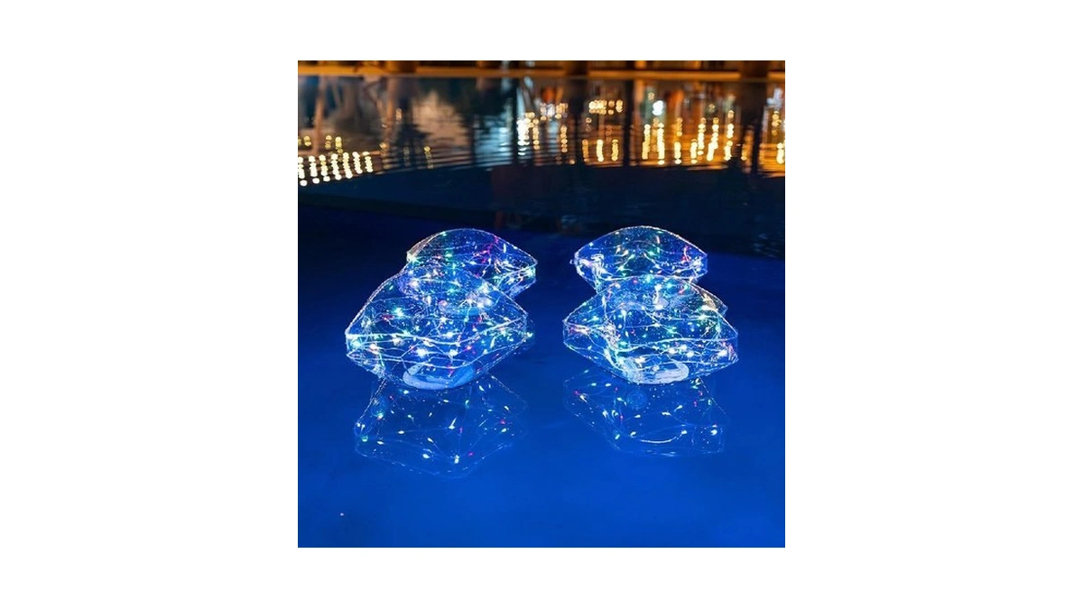Tially Solar Star Lights Outdoor - 14'' Floating Pool Lights,