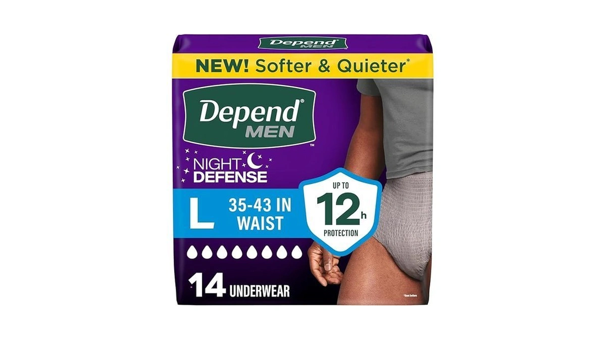Depend Night Defense Adult Diapers, Incontinence Underwear For Men, Disposable,