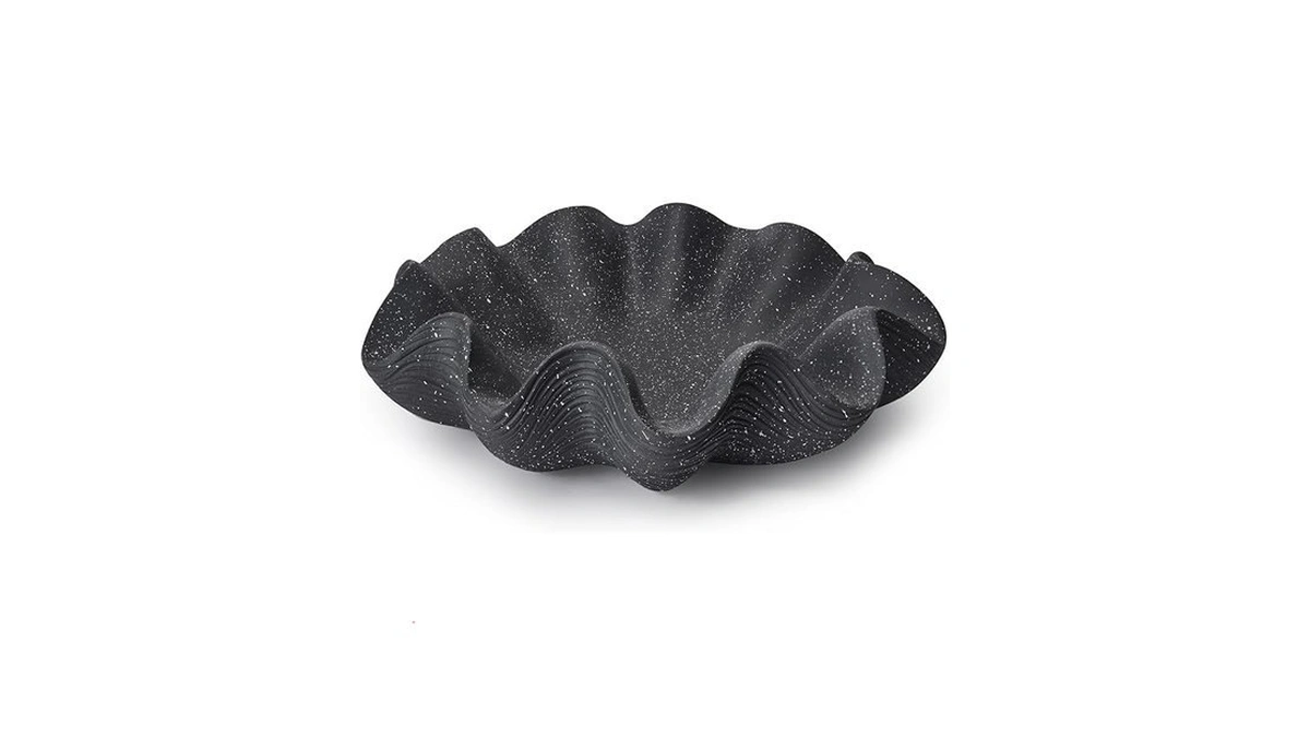 Kewool Scalloped Decorative Bowl Home Decor - 12.6" Modern Handicraft