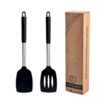 Prefer Green 2-pack Silicone Solid & Slotted Turner Spatulas, Non-stick