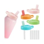4-pack 4-color Soda Can Lids With Straws, Leak-proof Soda Can