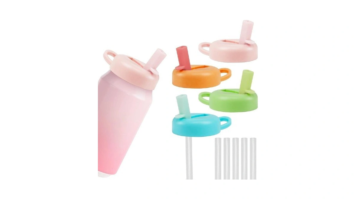4-pack 4-color Soda Can Lids With Straws, Leak-proof Soda Can