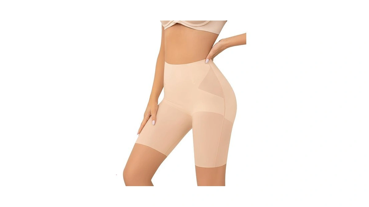 Fluxfloe Seamless Shapewear Shorts For Women, Mid-thigh Tummy Control –