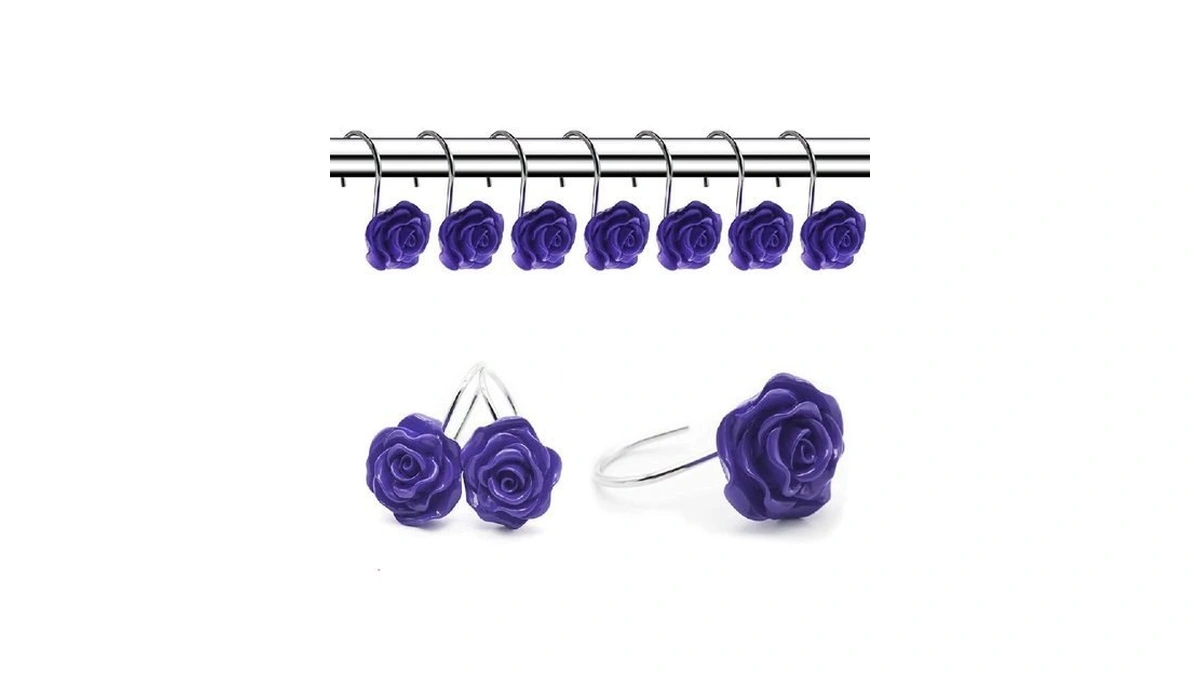 Finros 12 Pcs Home Fashion Decorative Anti Rust Shower Curtain