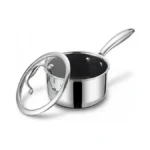 Kc-emier 1-quart Nonstick Saucepan With Lid, Tri-ply Stainless Steel Pot