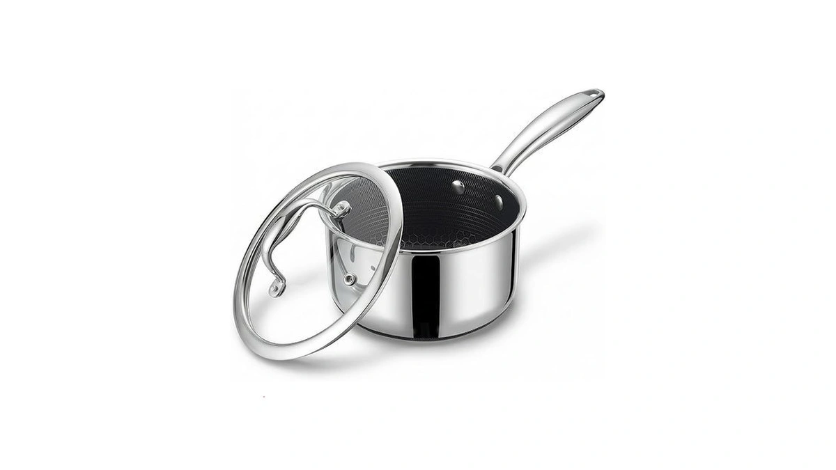 Kc-emier 1-quart Nonstick Saucepan With Lid, Tri-ply Stainless Steel Pot