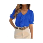 Prettygarden Women's Summer Dressy Casual Blouses 2026 Short Sleeve V