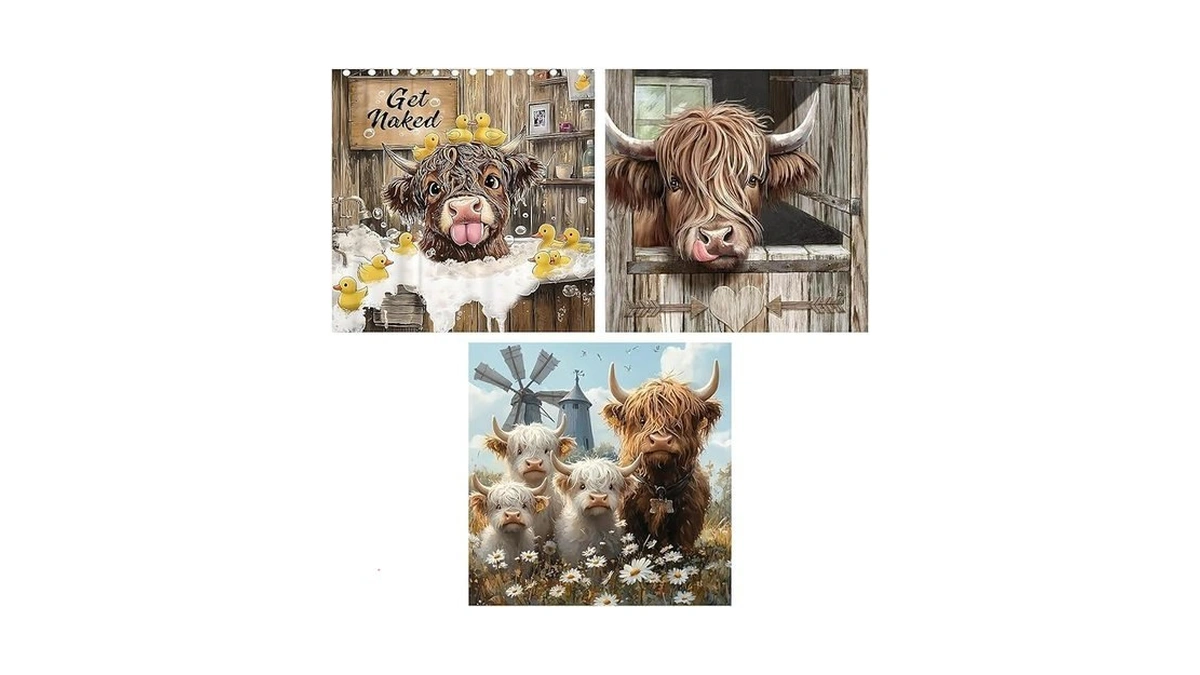 Zythron 3pcs Diamond Art Kits For Adults,highland Cow Diamond Art