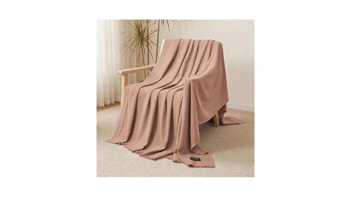Redkiss Rust Throw Blanket - 60"x80" Cotton Large Blankets For