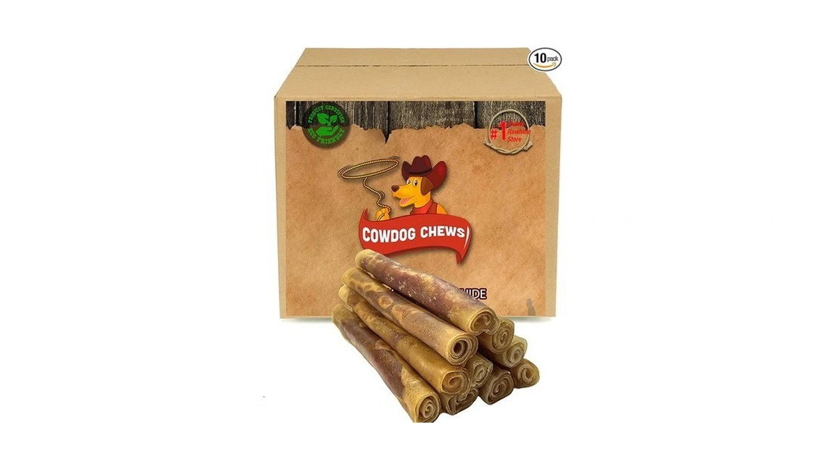 Cowdog Chews Rawhide Gourmet Meaty Rolls 9-10 (10 Pack) Premium