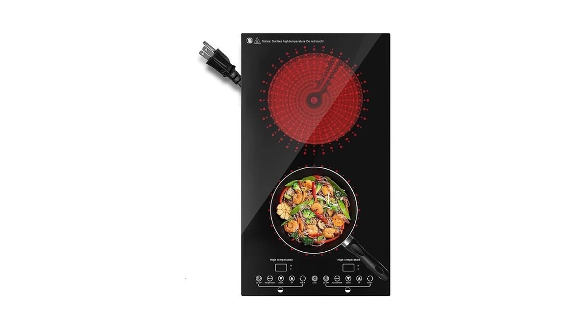 Evituta Electric Cooktop, 2 Burner Electric Stove With Led Touch