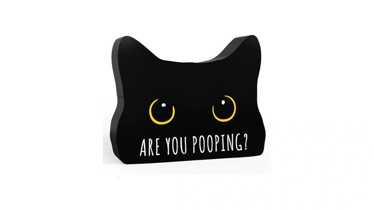 Black Cat Decor Cat Bathroom Decor Are You Pooping Funny