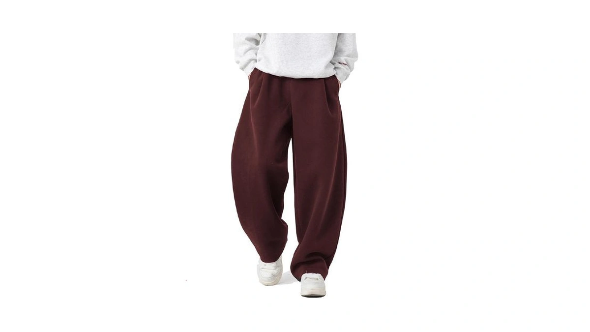 Mens Baggy Sweatpants Wide Leg Casual Elastic Waist Drawstring Athletic