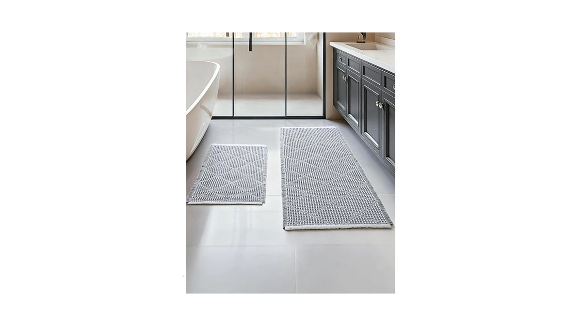 Furicher Waffle Bath Mat Set, Non Slip Bathroom Rugs Sets