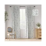 Jinchan 95% Blackout Floral Curtains 84 Inches Long, Printed Flower